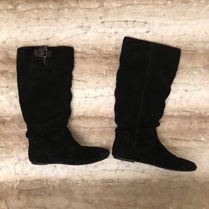 Gianni Bini Black Suede Boots Size 7M.